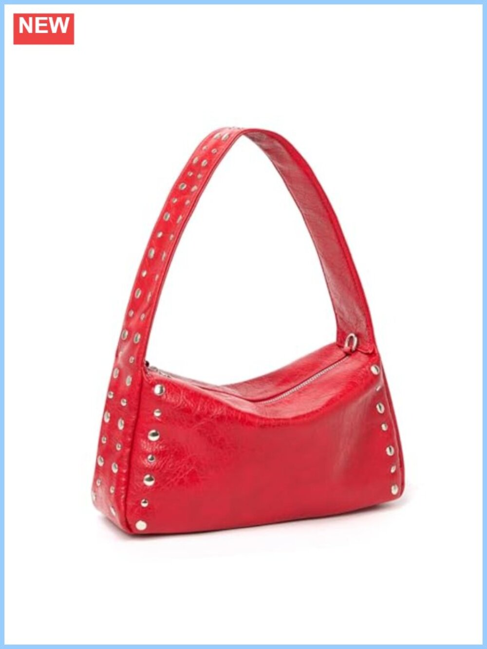 Studded Shoulder Bag Small Vegan Leather Purse Y2K Handbag